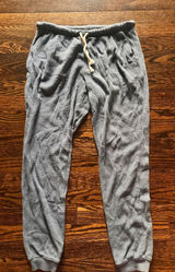 Aerie Jogger Pants Womens Medium Blue Waffle Knit Drawstring Loungewear Pajamas Photo 0