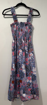 Kate Spade Garden Posy Midi Dress XS Cat Cactus Floral Garden Posy Euro Summer Photo 0