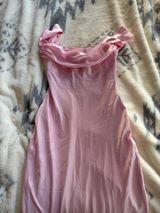 Beginning Boutique Dress Maxi Satin Pink Photo 0