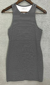 Vintage Y2K Abercrombie & Fitch Bodycon Dress Womens Medium Blue‎ White Striped Photo 0