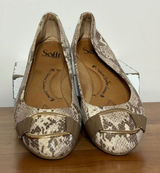 Sofft Womens Snakeskin Print Ballet Flats Buckle Accent Brown Tan 8.5M 1097155 Photo 0