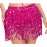 Sequence Skirt Festival Sparkly Tassel Skirt Belly Dance Fringe Hip Scarf Pink Photo 0