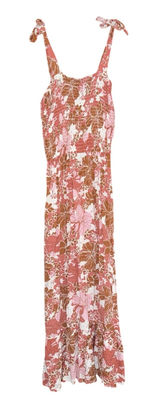 Jessica Simpson Spencer smocked floral print midi dress with tie shoulder straps Photo 0