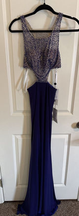 Sherri Hill Purple Beaded Side Cut Out Prom Dress Homecoming Size 00 NWT Photo 0
