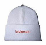 Lululemon Warm Revelation Beanie Wordmark Serene Blue Sunburst Orange Photo 0