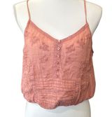 Lucky Brand coral Sleeveless Smocked Camisole Photo 0