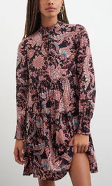 ANTHROPOLOGIE Cady Tiered Tunic Dress Paisley Boho Mini Size XXS Photo 0
