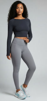 Banana Republic Long Sleeve Cropped Athletic Top Quick Dry Gray XL Photo 0