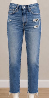 AG‎ Adriano Goldschmied The Phoebe High Rise Distressed Straight Leg Jeans 25R Photo 0
