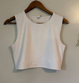 Yogalicious Women's White Cropped Tank Top - Classic Sleeveless Crop Photo 0