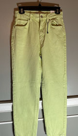 ZARA High Rise Straight Leg Jeans Women's‎ Size 2 Green Light Wash Denim Photo 0