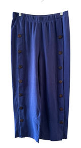 Appleseed's Blue Button Detail Wide Leg Dress Pants Women Sz S Photo 0