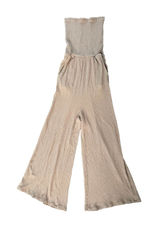 Love Tree Strapless Wide-Leg Jumpsuit in Light Tan Photo 0