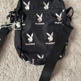 Playboy Bunny Logo Crossbody Bag Black White Nylon Shoulder Bag Photo 0