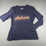Auburn Shirt Womens Large Retro Brand Long Sleeve Rhinestone Graphic Tee Tigers‎ Photo 0