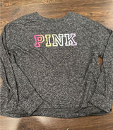 PINK Victoria's Secret Gray Marl Long‎ Sleeve Sleep Top Photo 0