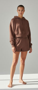 Pacsun French Terry Club Sweat Shorts Brown Small Lounge Cozy Photo 0