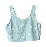 Disney Mickey Mouse Polka Dot Crop Top Blue Sleeveless Scoop Neck Large Photo 0