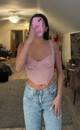 Pink Shein Ruched Bust Tank Top Photo 0
