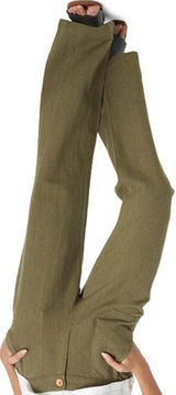 Roxy Oceanside Pants Linen Cotton Loose Straight Pockets Zip Viney Green M 30x32 Photo 0