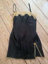 Victoria's Secret Black Satin Lace Slip Dress size xs/s no size tag Photo 0
