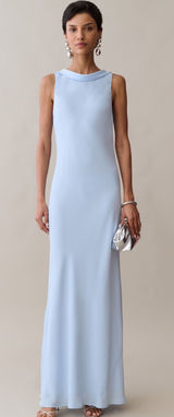 NWT Few Moda Amarosa Dress size Large L Light Blue o.p.t backless maxi Photo 0