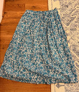 J.Crew Smocked-waist cotton voile midi skirt in blue blooms block print size S Photo 0