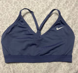 Nike Dri-FIT Indy Women's Light-Support Padded V-Neck Sports Bra in a blue/purple color Photo 0