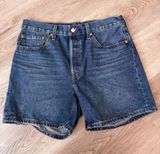 Levi’s 501 Denim Blue Jean Button Fly Shorts Women’s 31 Dark Wash Photo 0