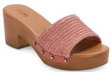 Ana Robinson Terracotta Platform Sandal Block Heel Slip On Open Toe Pink Woven 8 Photo 0
