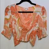 O'Neill Orange Ruched Crop Top Photo 0