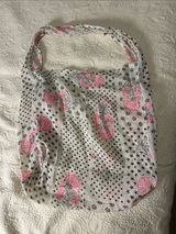 Free People White Tote with Pink Floral and Black Star Print Photo 0
