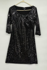 White House Black Market Black Sequin Mini Dress Photo 0