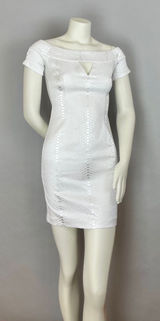 Elliatt Snakeskin White Dress Mini Off The Shoulders‎ Cut-Out Short Animal Print Photo 0