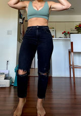 Abercrombie & Fitch Distressed Mom High Rise Curve Love Photo 0