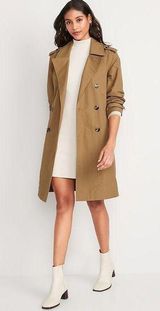 Old Navy NWT Water-Resistant Tie-Belt Trench Coat Photo 0