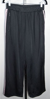 Adidas Track Pants SZ XL Black Pink Stripe Athletic Straight Leg Joggers Photo 0