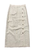 Vintage 90s White Button Down Linen Skirt 🔥 Photo 0