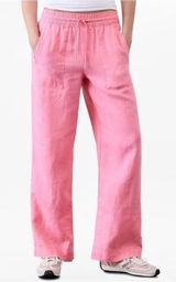 Athleta Retreat Linen High Rise Wide Leg Pant Raphanus Pink Photo 0