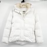 Abercrombie & Fitch‎ Womens White Relaxed Ultra Sherpa Hooded Puffer Jacket M Photo 0