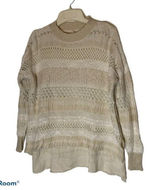 ABV) BILLABONG sweater women's size‎ S white open weave boxy small women Photo 0