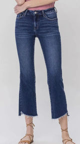 Lovervet dark wash high rise step hem jeans size 26 Photo 0