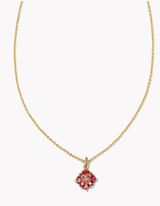 Kendra Scott Dira Gold Crystal Short Pendant Necklace in Pink Mix Photo 0