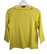 Kate Spade Saturday 3/4 Sleeve Slip Neck Top Size Medium Cotton Yellow Preppy Photo 0