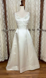 Elegant Vintage 90s Couture Collection Empire Waist Wedding Gown Photo 0