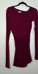 Superdown Women’s Small Burgundy Ruched Bodycon Mini Dress Photo 0