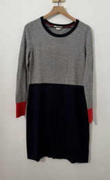 Boden Colorblock Knitted Sweater Dress Grey Navy Wool Cashmere Viscose Cotton 12 Photo 0