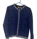 L.L. Bean Vintage Women's Medium‎ Fair Isle Winter Blue Knit Sweater Winter Photo 0