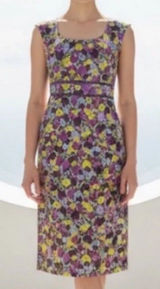 Boden valentine Purple and Yellow Floral Dress 10R‎ Photo 0