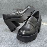 jf j.ferrar Women’s Black Leather Penny Loafers Photo 0